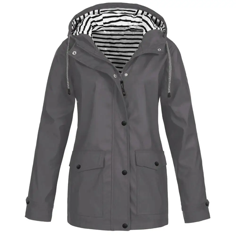 Зимнее теплое лыжное пальто размера плюс, женские плюшевые утолщенные ветрозащитные водонепроницаемые куртки с капюшоном, manteau hiver, новинка - Цвет: Gray