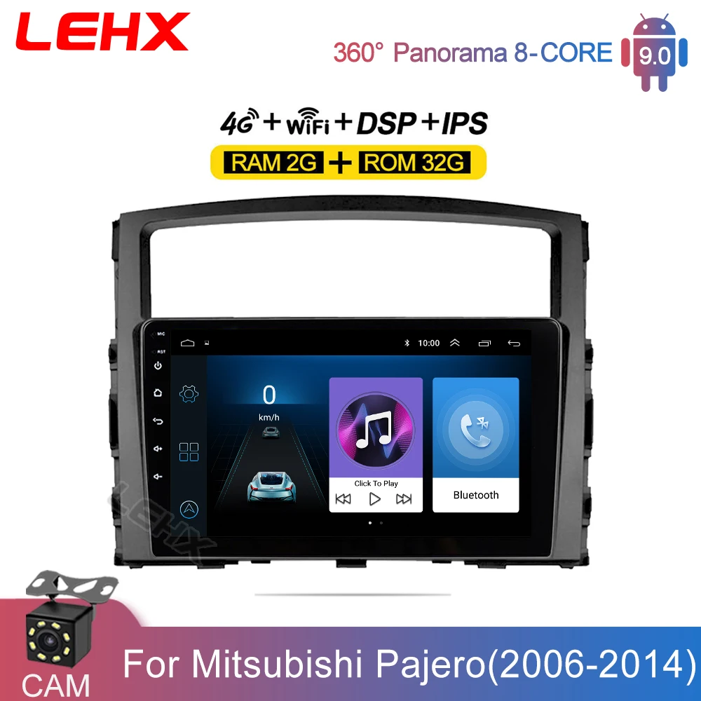 Автомагнитола LEHX мультимедийный видеоплеер навигатор GPS Android 9 0 2 din для Mitsubishi Pajero 4