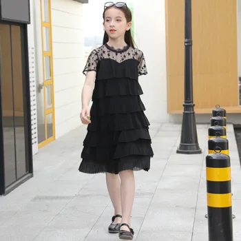 

Summer 2020 Fashion Kids Dresses for Girl Short sleeve Casual lace Dress Children Girls Clothing 5 6 7 8 9 10 12 13 14 15 16year