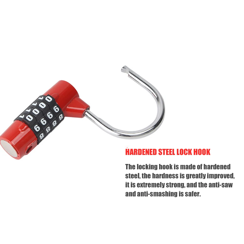 Multifunctional Coded Lock 4 Digit Password Wide Shackle Combination Padlock Combination Travel Security Safely Code Lock