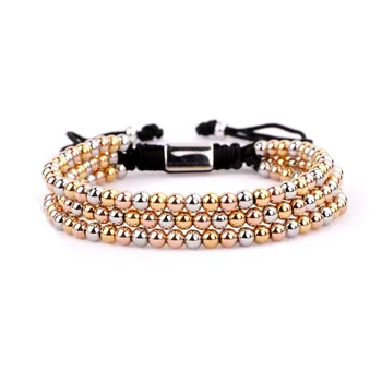 4mm Stainless Steel Bead Jewelry Adjustable Bracelet