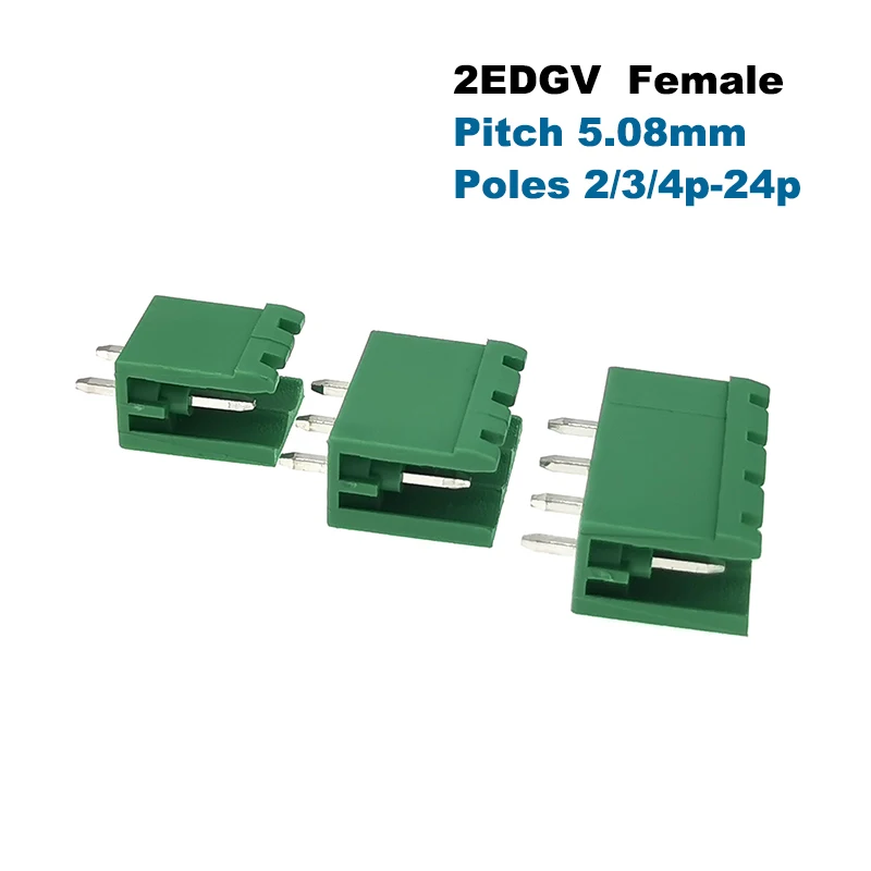 20 шт. подключаемый винтовой клеммный блок PCB коннектор с шагом 5 08 мм 2/3/4/5/6/7/8/9/10Pin
