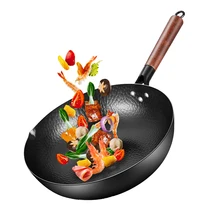 Вок чугунная сковорода без покрытия горшок для общего пользования для газовой и индукционной плиты 32/34 см китайского вока посуда кастрюля Кухня инструменты