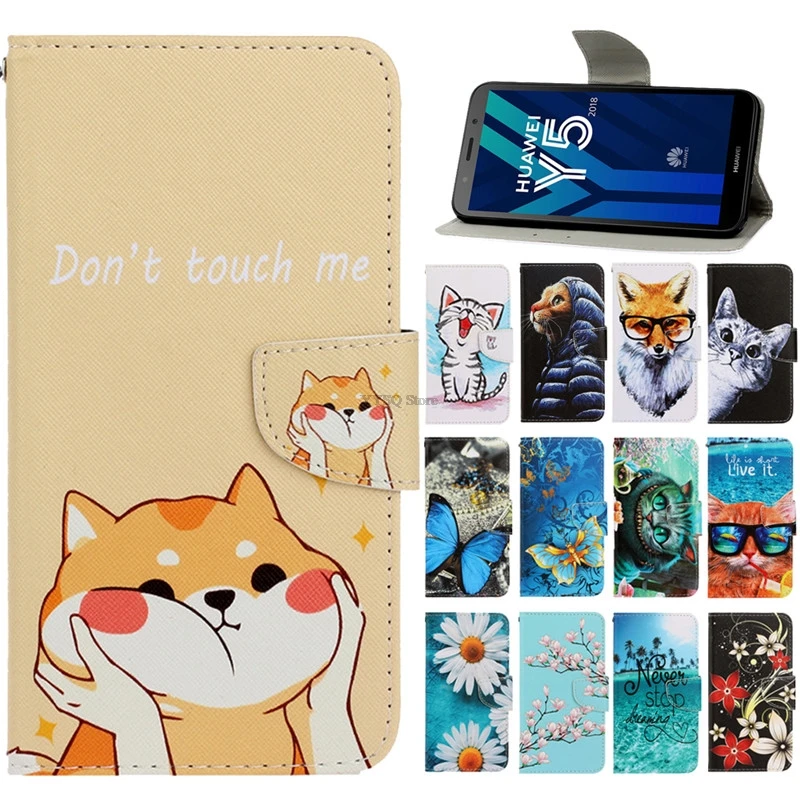 Y5 lite 2018 Leather Case on For Coque Huawei Y5 Lite 2018 Case Huawei Y 5 Y5 Lite 2018 DRA-LX5 Cover Magnetic Flip Wallet Cases huawei waterproof phone case