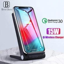 15 Вт Qi Беспроводное зарядное устройство док-станция для samsung Galaxy S10 S9 S8 Plus iPhone X Xs Max адаптер 2 катушки Note 8 9 Беспроводная зарядная док-станция