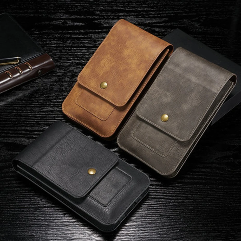 Hot Universal Outdoor Hanging Phone Bag Faux Leather Waist Bag Durable Fanny Pack for iPhone 6P 7P 8P барсетка мужская