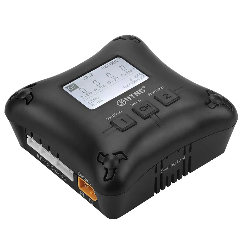 RC зарядное устройство HTRC H4AC DUO мини с двумя портами 20 Вт x2 2A для 2 4s литий