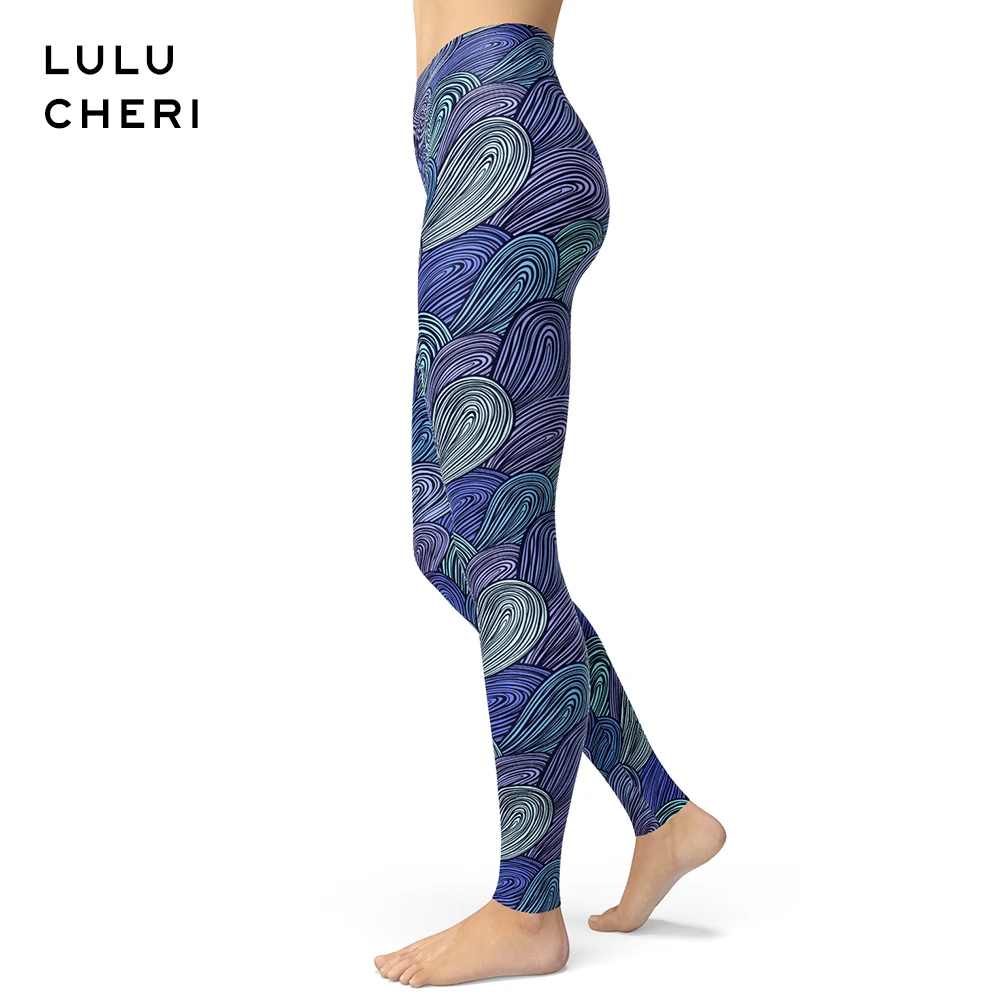 Женские леггинсы с абстрактным художественным принтом мягкие облегающие