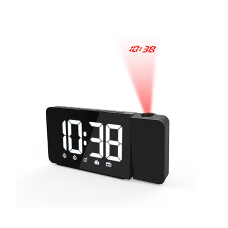 white Цифровой FM радио будильник с проекцией Led настольные часы функция повтора температуры дисплей USB зарядное устройство Настольный Despertador - Цвет: white