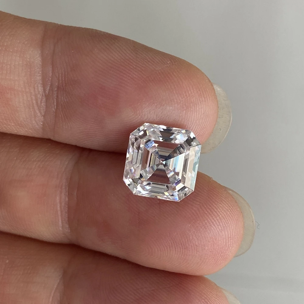 Jewelry Gemstones 8x8mm 2.5cts VVS GH White Moissanite Diamonds Excellent Asscher Cut GRA Stones In Stock
