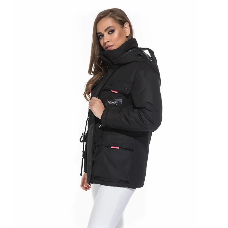 Abrigos Mujer Invierno Новое поступление размера плюс 3XL парка короткая хлопковая стеганая куртка с капюшоном теплая зимняя куртка Женское зимнее пальто