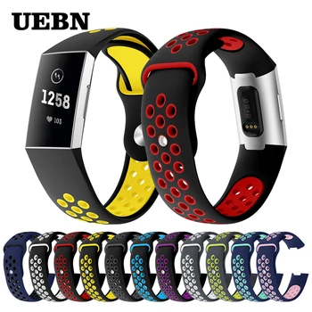 

UEBN Sport Band For Fitbit Charge 3 Outdoor Soft Silicone Replacement Band For Fitbit Charge 3 Wristband Bracelet Watchbands