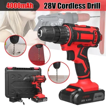 

Electric Cordless Screwdriver28V 48Nm Two Speed Lithium Battery Rechargeable Cordless Drill Multi-function Electric Drill