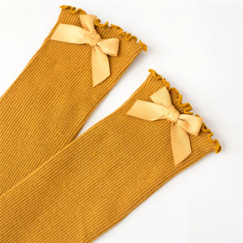 Socks skarpetki Kids Toddler Baby Girls Boys Solid Anti-Slip Knitted Long Socks Knee Socks kniekousen meisje #4S02 (6)