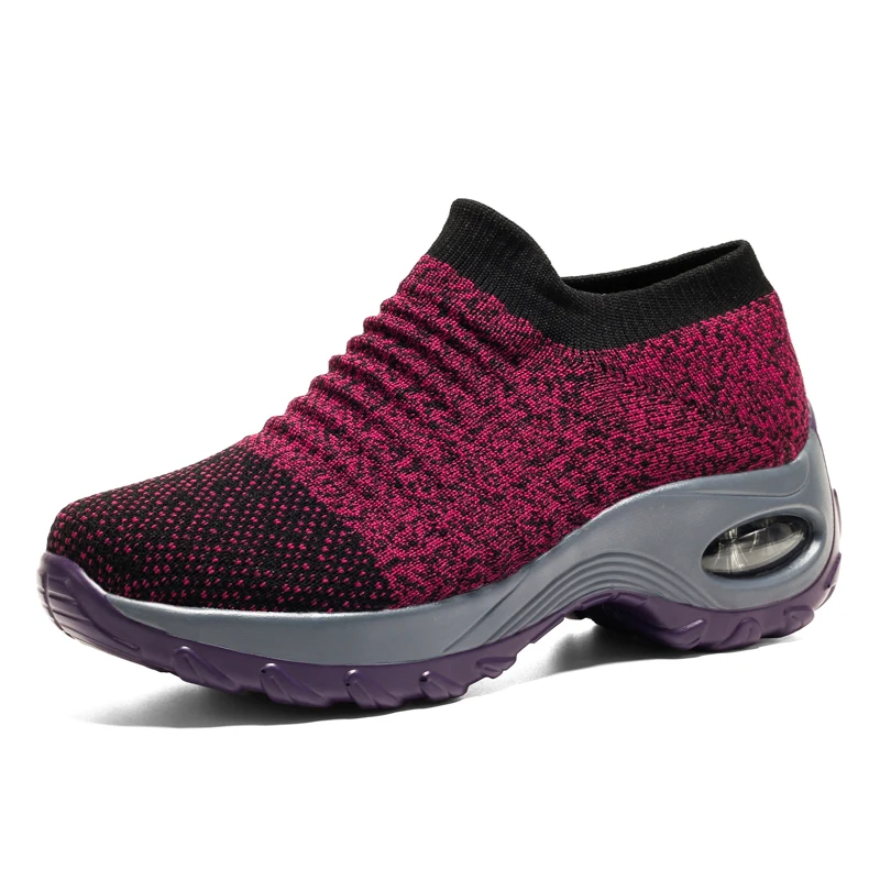 Танцевальная обувь для женщин; женские кроссовки; Современная танцевальная обувь для джаза; дышащая танцевальная обувь; женские тренировочные кроссовки; Размеры 35-42 - Цвет: Purple