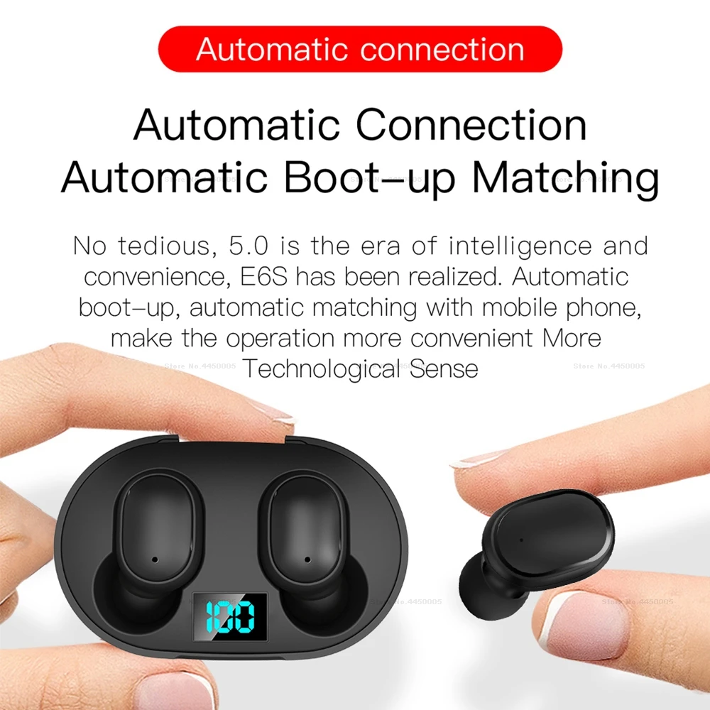 E6S Bluetooth наушники для Xiaomi беспроводные наушники 5,0 TWS наушники с шумоподавлением микрофон для samsung Handsfree наушники