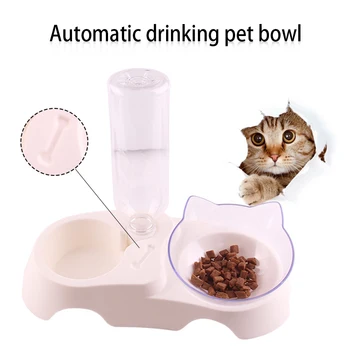 

Pet Cat Elevated Bowls Durable Double Bowls Raised Stand Cat Feeding & Watering Supplies Dog Feeder Dropship