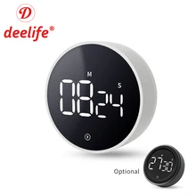 Deelife-Temporizador Digital magnético para cocina, cronómetro para ducha, estudio, reloj electrónico mecánico, tiempo de cuenta atrás