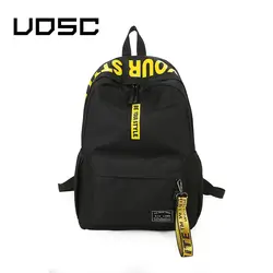 UOSC черный женский рюкзак женский нейлоновый подростковый мужской школьный Повседневный стиль школьные сумки для подростков девочек