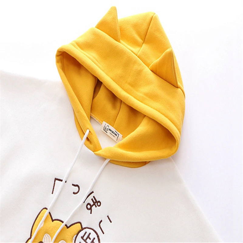Merry Pretty женские толстовки Harajuku с вышитой собачкой из мультфильма толстовки зимние Лоскутные пуловеры с капюшоном плюс бархатные пуловеры