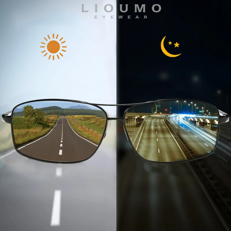 Очки солнцезащитные LIOUMO мужские/женские фотохромные поляризационные хамелеоны