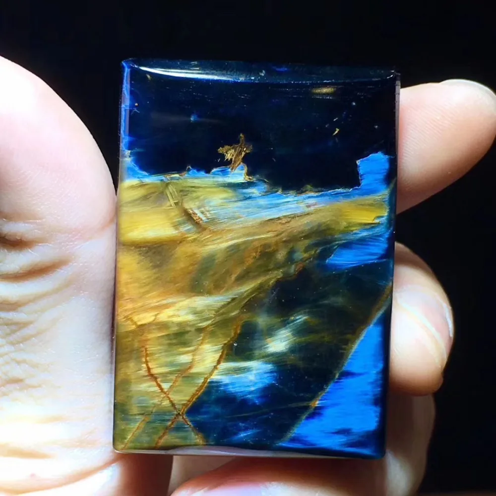 Top Quality Natural Blue Pietersite Rectangle Pendant 45x31x11mm New Gift Crystal Healing Gemstone Women AAAAA Certificate