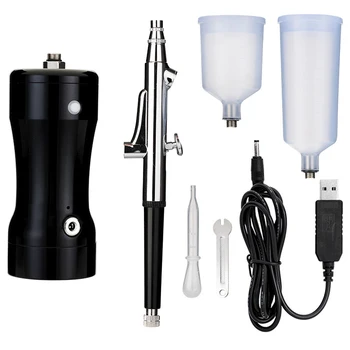 

Airbrush Set, Single Action Airbrush Rechargeable Mini Air Compressor, Suitable for Hobbies, Crafts, Paint Decoration