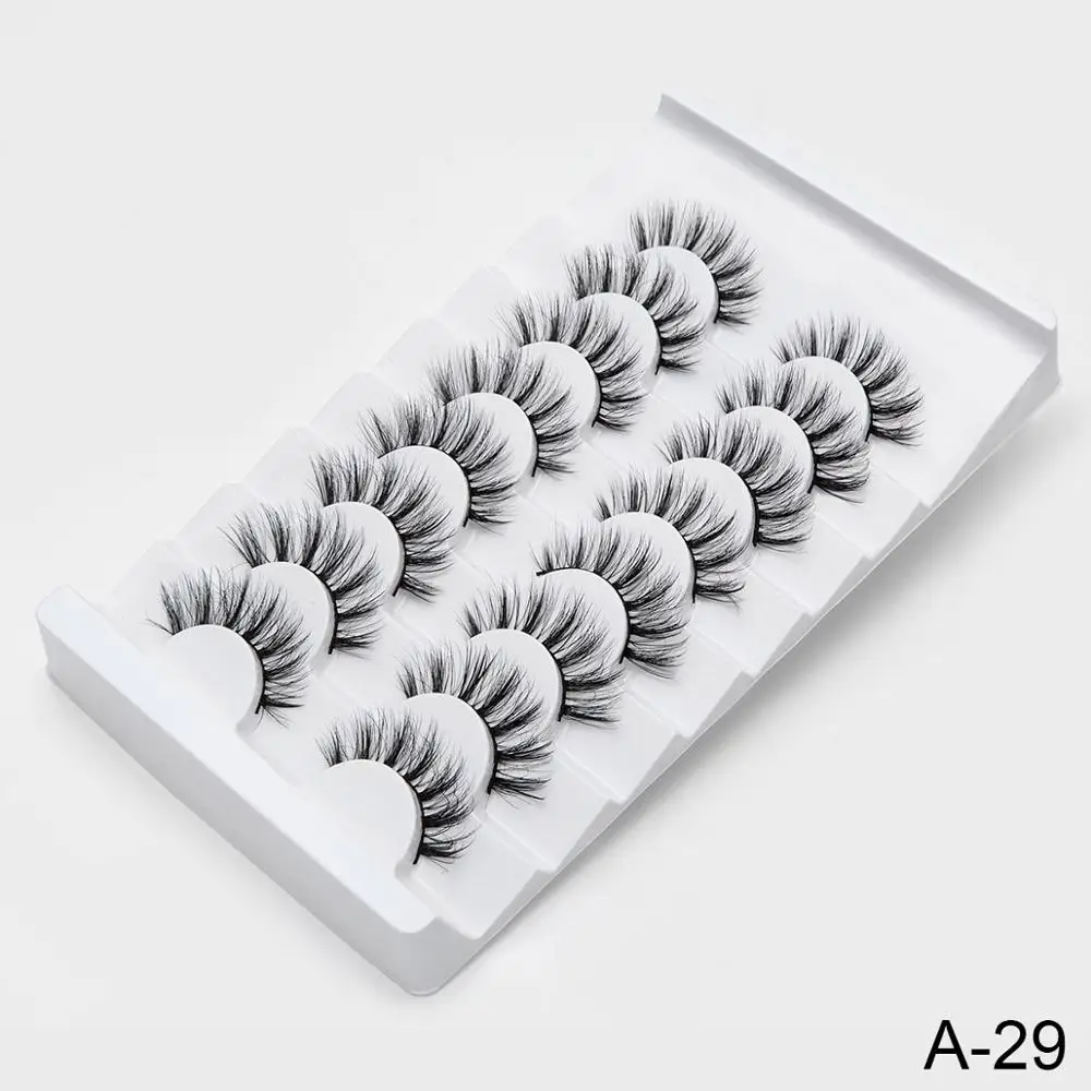 Новые 5/8 пар натуральные накладные ресницы длинный макияж 3d норковые ресницы, наращивание ресниц Накладные ресницы из норки для красоты - Цвет: A-29