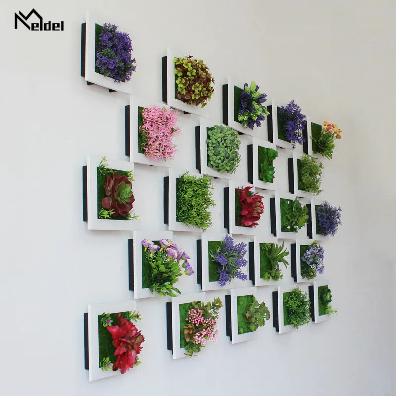 Meldel 1 шт. искусственные растения рамка креативный 3D Метопа суккулент растения имитация фото рамка украшение стены пластик поддельное растение
