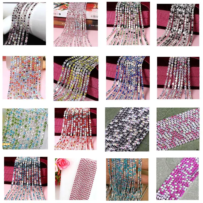 1 ярд долларов США/шт смешанные цвета стекло с украшением в виде кристаллов