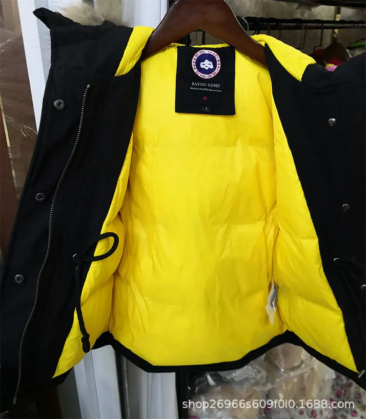Детский пуховик куртка-дождевик в стиле знаменитостей с гусиным принтом плотная теплая куртка на гусином пуху для мальчиков и девочек