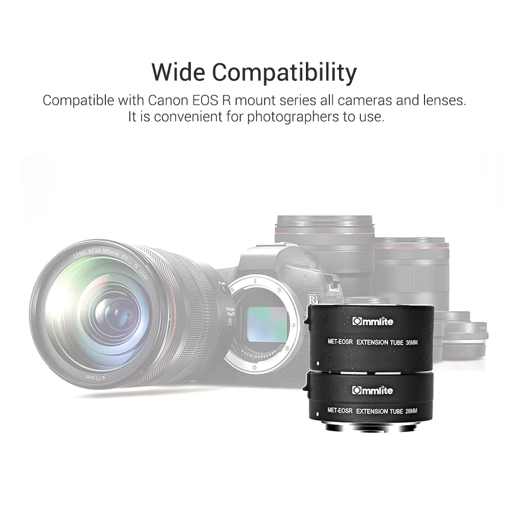 Commlite CM MET EOS R Автоматическая макро удлинительная трубка совместимая с камерами и