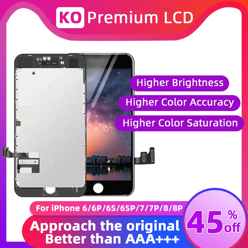 KO Премиум ЖК дисплей Ecran для iPhone 6 6s 7 8 экран дигитайзер 3D сенсорный Замена Apple 7Plus 6p