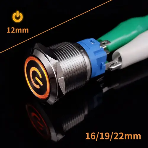 On Off PC Power Metal Waterproof Push Button Switch 12v for Car Ignition Switches Momentary/Latching NC 5V 220V 12 16 19 22 mm - Image 10