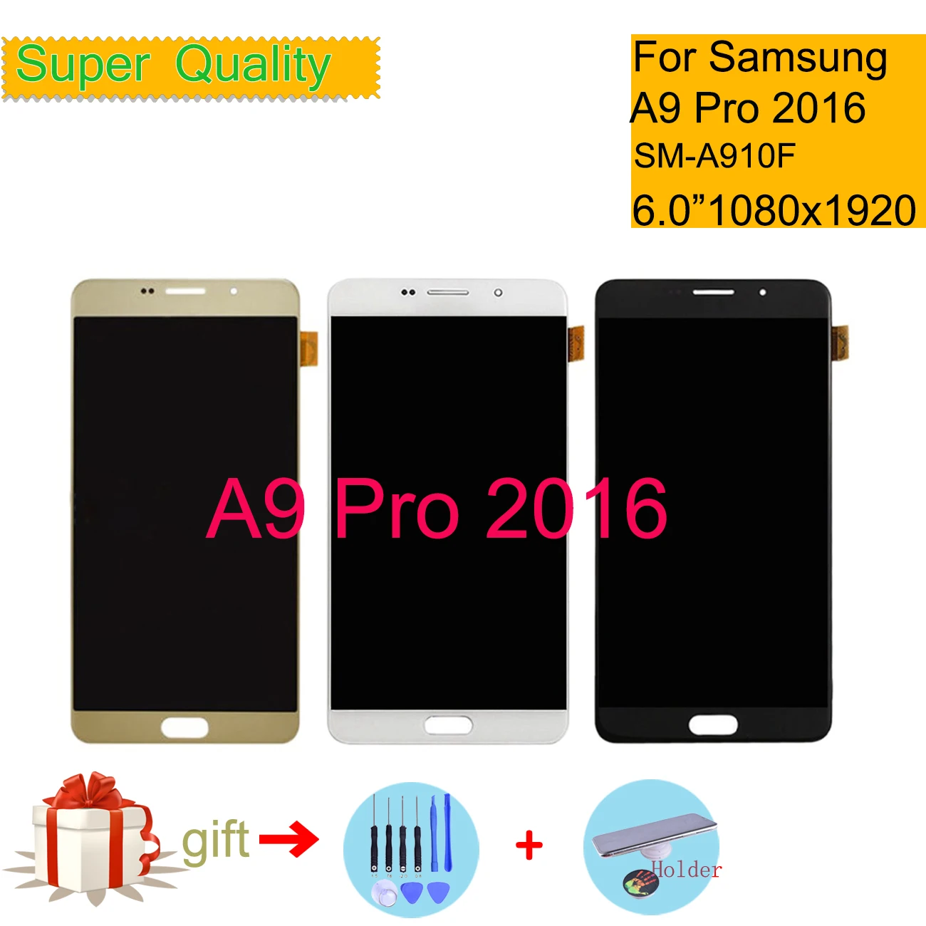 Супер AMOLED 6," для SAMSUNG Galaxy A9 Pro A910 A910F ЖК-дисплей сенсорный экран дигитайзер панель Pantalla монитор в сборе