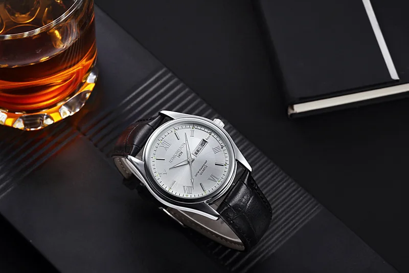 Новые Классические мужские часы полностью стальные водонепроницаемые повседневные мужские часы кварцевые часы с датой мужские наручные часы KINGNUOS relogio masculino