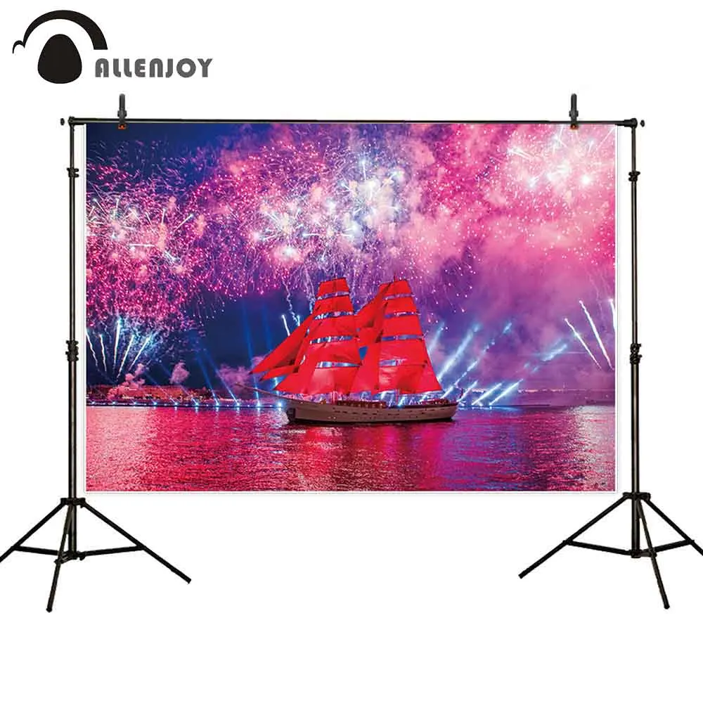 

Фон для фотосъемки Allenjoy с алыми парусами и фейерверками