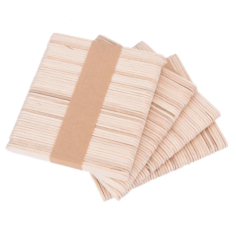 Wood Ice Cream Stick 50 PCS Craft Stick Ice Cream Sticks Natural Wood Popsicle Craft Sticks Ice Cream Tool