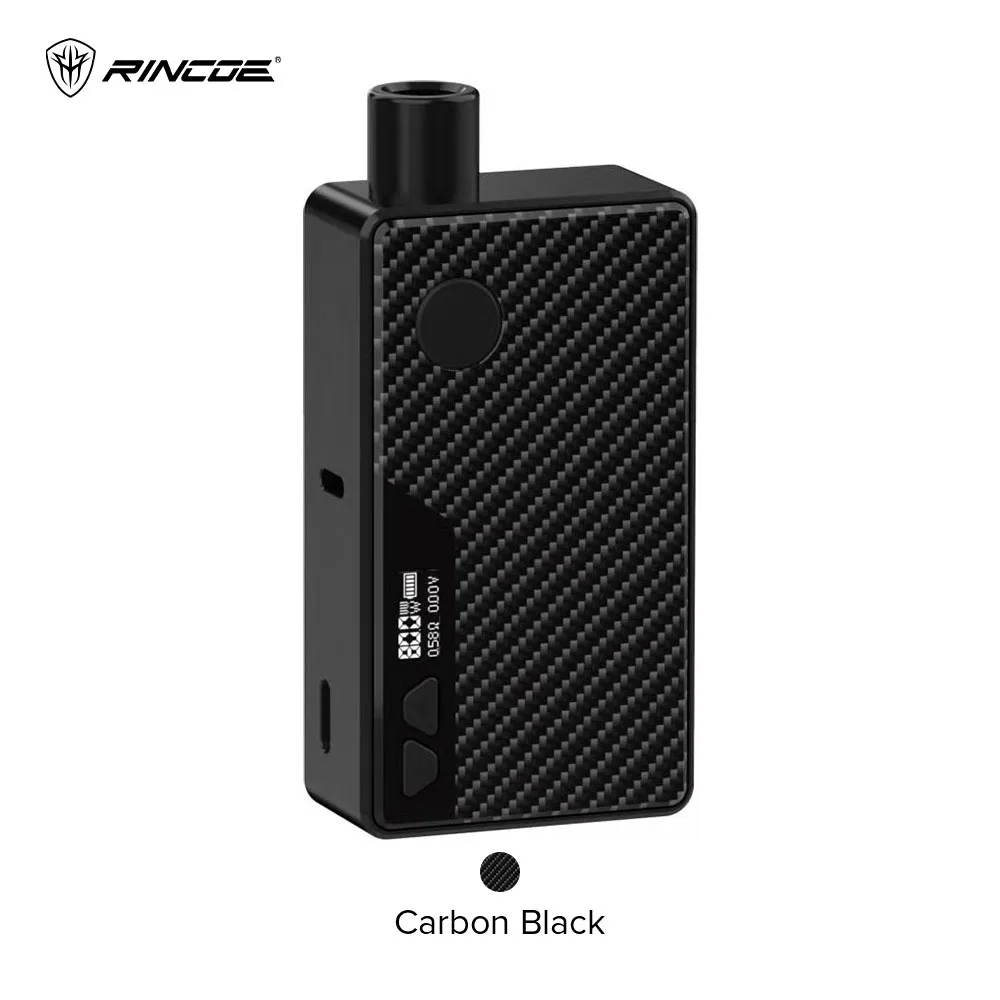 Carbon Black Rincoe Manto AIO 80 Вт Pod Mod комплект 3 мл Питание от одной 18650 батареи электронная сигарета с макс. 80 Вт Выход Vape комплект - Цвет: Carbon Black