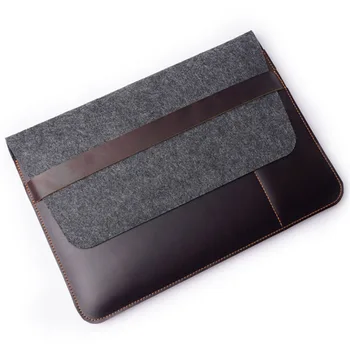 

Genuine Leather Bag Protective Sleeve Liner Bag Flat Storage Bag with Keyboard Pocket Ipad Pack College Student Fashion Satchel