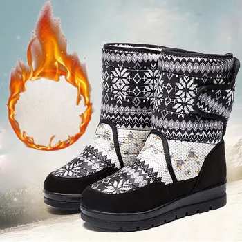 

Women Winter Boots Ladies Shoes Women Snow Boot Female Insole Sue Toe Printed Short Plush Boots Women Shoes