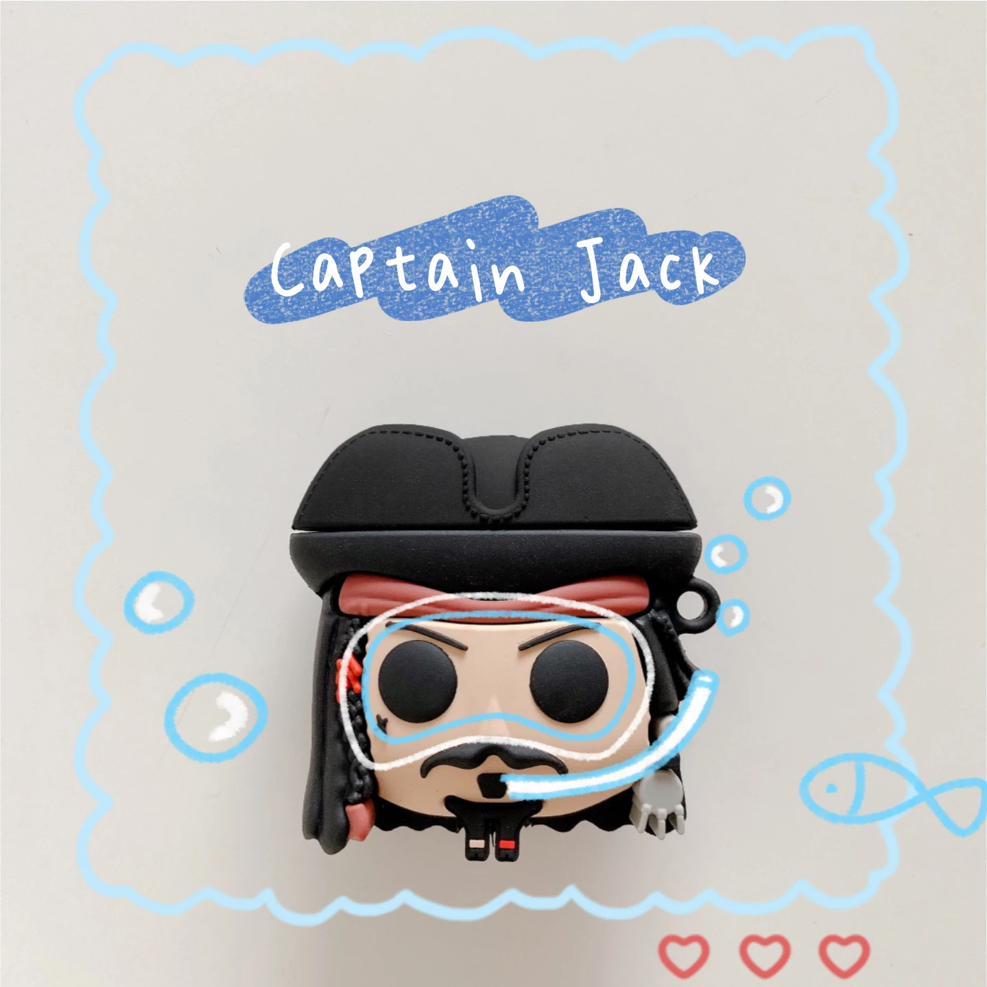 Чехол для наушников Deluxe Captain Jack IPhone Airpods 1 2 беспроводной Bluetooth Pro 3 силиконовый