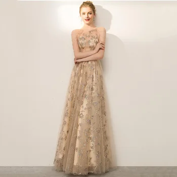 

Sexy Hollow Out Lady Maxi Prom Dress Off Shoulder Halter Evening Party Gown Qipao Exquisite Bling Beads Mesh Robe De Soiree