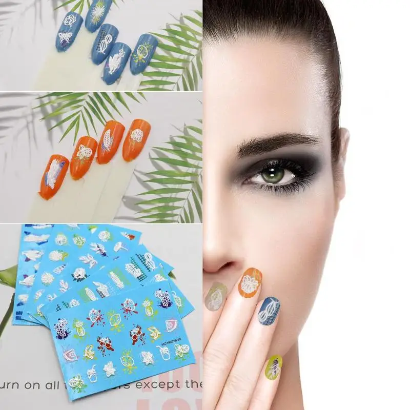 5DAcrylicEngravedNailArtStickerTemplateDecalsDIYNailDecorationDesignForNailArtDecorationsTools