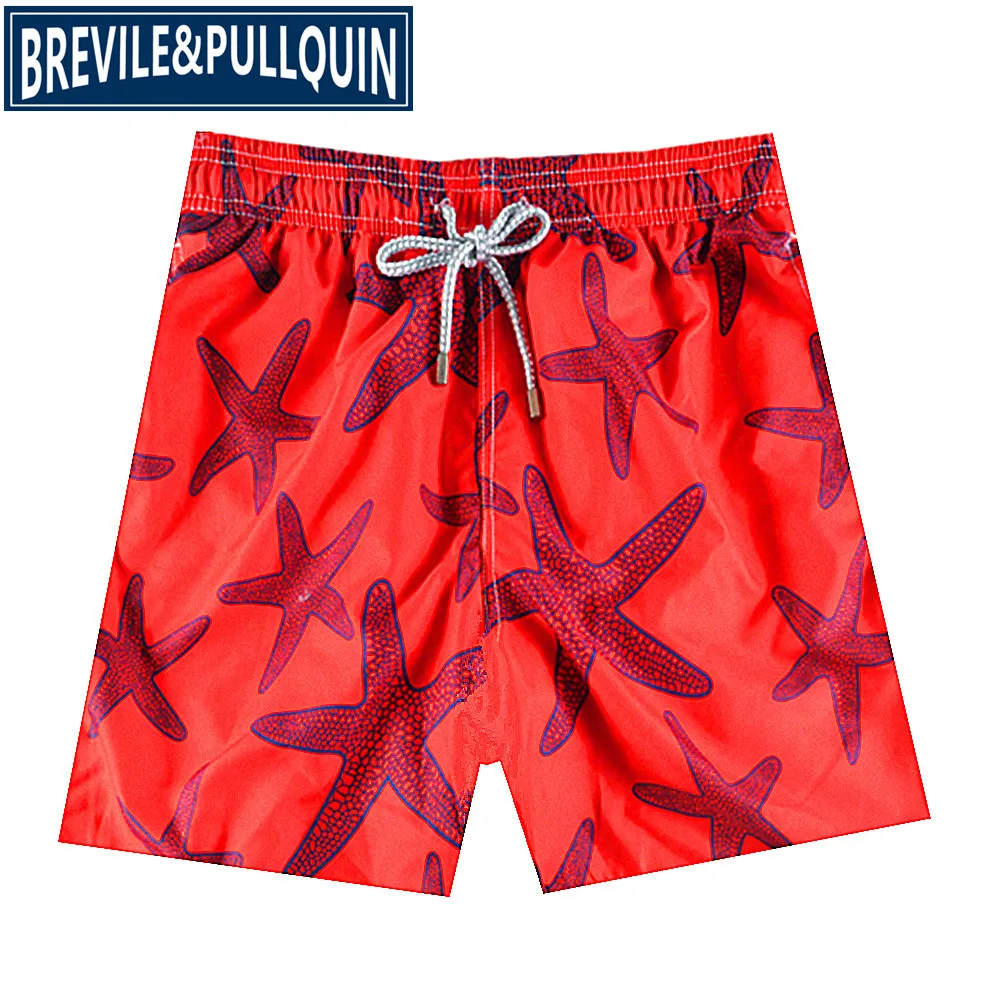 Весна Лето бренд Brevile pullquin пляжные обшитые мужские шорты Черепашки купальники для взрослых парусник boardкороткая эластичная лента шорты - Цвет: M