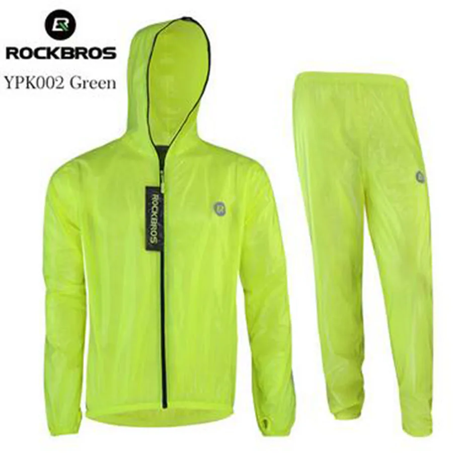 YPK002 Green Set Водонепроницаемая ветрозащитная велосипедная куртка MTB велосипедная Джерси дышащий открытый плащ сжатое лобовое стекло дорожный велосипедный дождевик - Цвет: YPK002 Green Set