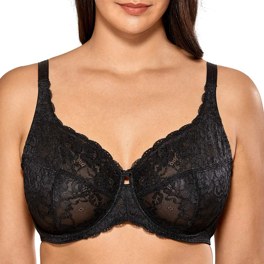 Женский ультратонкий кружевной бюстгальтер-минимайзер 34/36/38/40/42/44 DD DDD E/F/G/H |