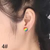 LGBT Rainbow Stainless Steel Earrings Lesbian Gay Pride Stud Earring for Men and Women (1 Pair ) ► Photo 3/6