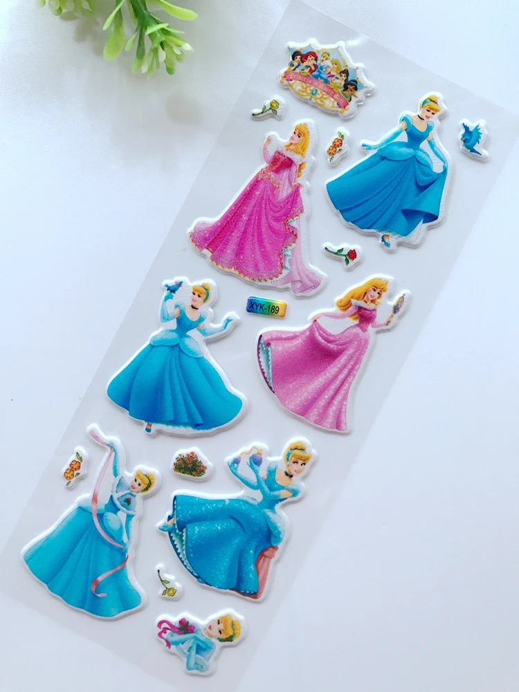 12 листов/набор Дисней Белоснежка Русалка Принцесса Скрапбукинг для детской комнаты декор дневник украшение для ноутбука игрушка 3D наклейка