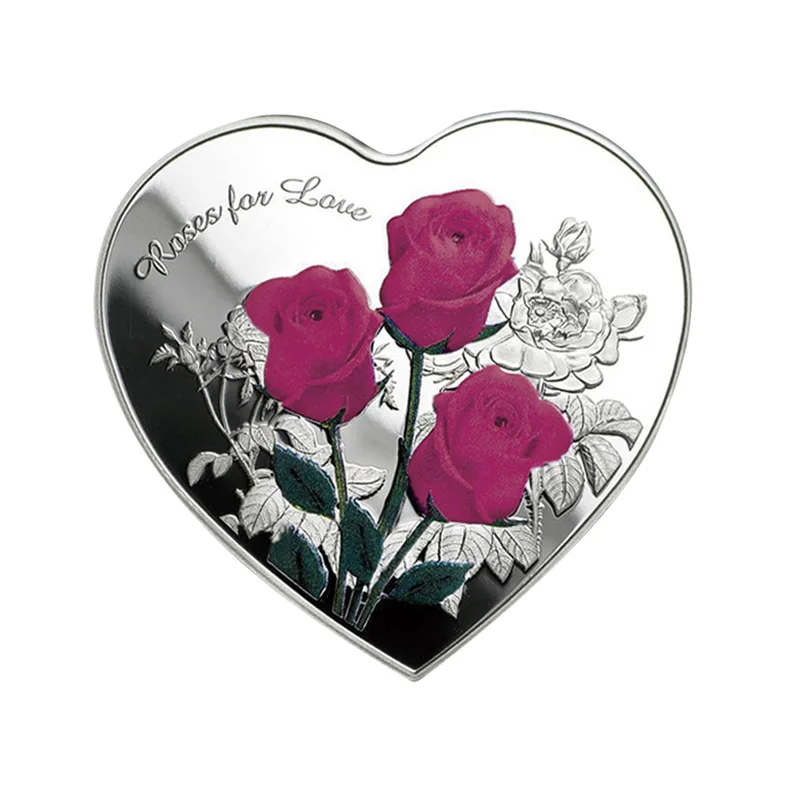 Commemorative Coin Collection Coin Rose Emulation Metal Silver Ornaments Badge Gifts Adornment Coin Game Currency Home Decor